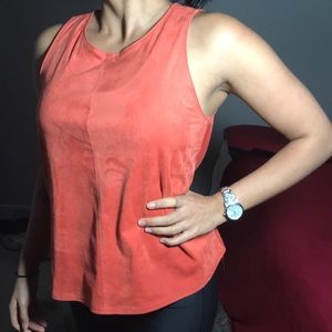 Suede sleeveless top
